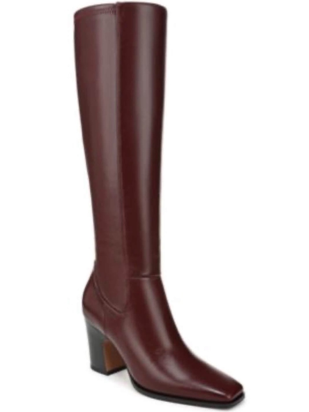 Knee Tall Leather Boots in Deep Wine